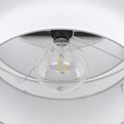 Wohnzimmerlampen|Stofflampen*TK Lighting Pendelleuchte Weiß Ø 50 cm H: max. 160 cm Stoff Metall E27