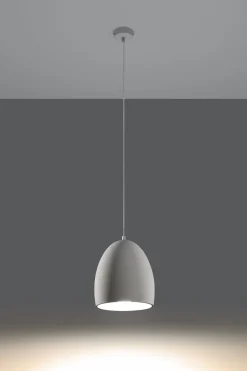 Hängelampen|Keramiklampen*Sollux Pendelleuchte Weiß Ø 30 cm Keramik bemalbar E27 TEVEL