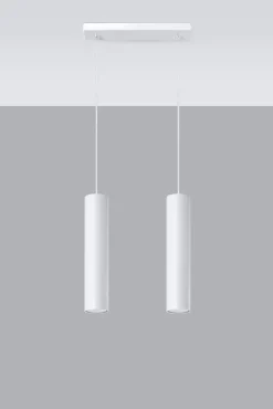 Moderne Lampen|Esszimmer Lampen*Sollux Pendelleuchte Weiß 2-flammig GU10 höhenverstellbar