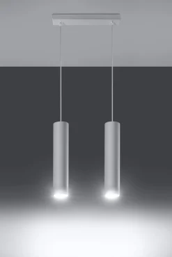 Moderne Lampen|Esszimmer Lampen*Sollux Pendelleuchte Weiß 2-flammig GU10 höhenverstellbar