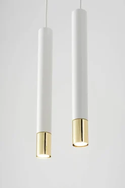 Sigma Pendelleuchte Weiß Gold Metall Modern elegant THEANO< Hängelampen|Moderne Lampen