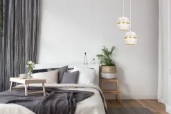 Hängelampen|Bürolampen*Belis Pendelleuchte Weiß Gold Metall 2-flammig B:40 cm E27