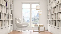 Hängelampen|Bürolampen*Belis Pendelleuchte Weiß Gold Metall 2-flammig B:40 cm E27