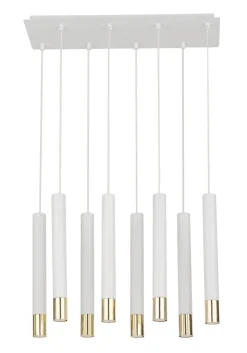 Moderne Lampen|Wohnzimmerlampen*Sigma Pendelleuchte Weiß Gold Modern Metall Esszimmer