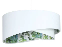 Hängelampen|Bürolampen*BPS Koncept Pendelleuchte Weiß Grün Tropical Ø 50 cm E27 verstellbar