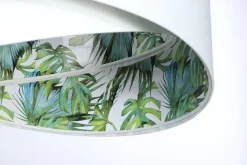 Hängelampen|Bürolampen*BPS Koncept Pendelleuchte Weiß Grün Tropical Ø 50 cm E27 verstellbar