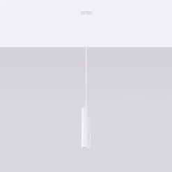 Sollux Pendelleuchte Weiß GU10 schmal Ø 8 cm aus Aluminium Modern< Hängelampen|Esszimmer Lampen