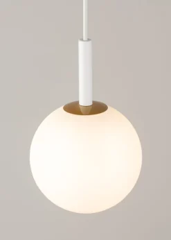 Sigma Pendelleuchte Weiß Kugel Metall Glas blendarm Ø14 cm G9< Glaslampen|Moderne Lampen