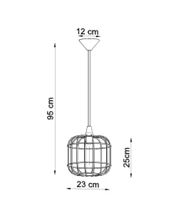 Sollux Pendelleuchte Weiß Metall Draht Ø 23 cm Retro E27< Hängelampen|Esszimmer Lampen