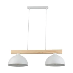 TK Lighting Pendelleuchte Weiß Metall Holz länglich E27 Skandi< Skandinavische Lampen|Lampen Aus Aller Welt