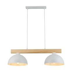 TK Lighting Pendelleuchte Weiß Metall Holz länglich E27 Skandi< Skandinavische Lampen|Lampen Aus Aller Welt