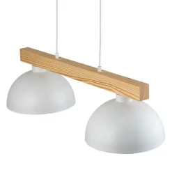 TK Lighting Pendelleuchte Weiß Metall Holz länglich E27 Skandi< Skandinavische Lampen|Lampen Aus Aller Welt