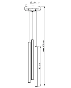 Hängelampen|Esszimmer Lampen*Sollux Pendelleuchte Weiß Metall 3-flammig G9 PETERA Küche