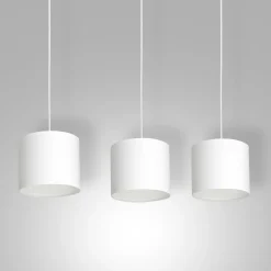 Luminex Pendelleuchte Weiß Stoff Metall E27 75 cm lang blendarm< Hängelampen|Bürolampen