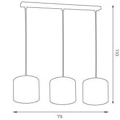 Luminex Pendelleuchte Weiß Stoff Metall E27 75 cm lang blendarm< Hängelampen|Bürolampen