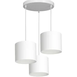 Luminex Pendelleuchte Weiß Stoff Metall E27 B:45 cm blendarm< Hängelampen|Bürolampen