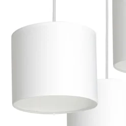 Luminex Pendelleuchte Weiß Stoff Metall E27 B:45 cm blendarm< Hängelampen|Bürolampen