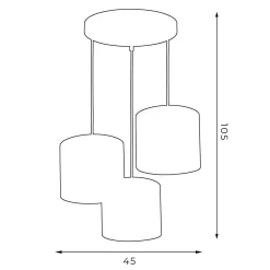 Luminex Pendelleuchte Weiß Stoff Metall E27 B:45 cm blendarm< Hängelampen|Bürolampen