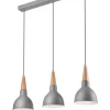 Lampen Aus Aller Welt|Skandinavische Lampen*Lamkur Pendelleuchte Wohnzimmertisch Grau Holz 3-flammig