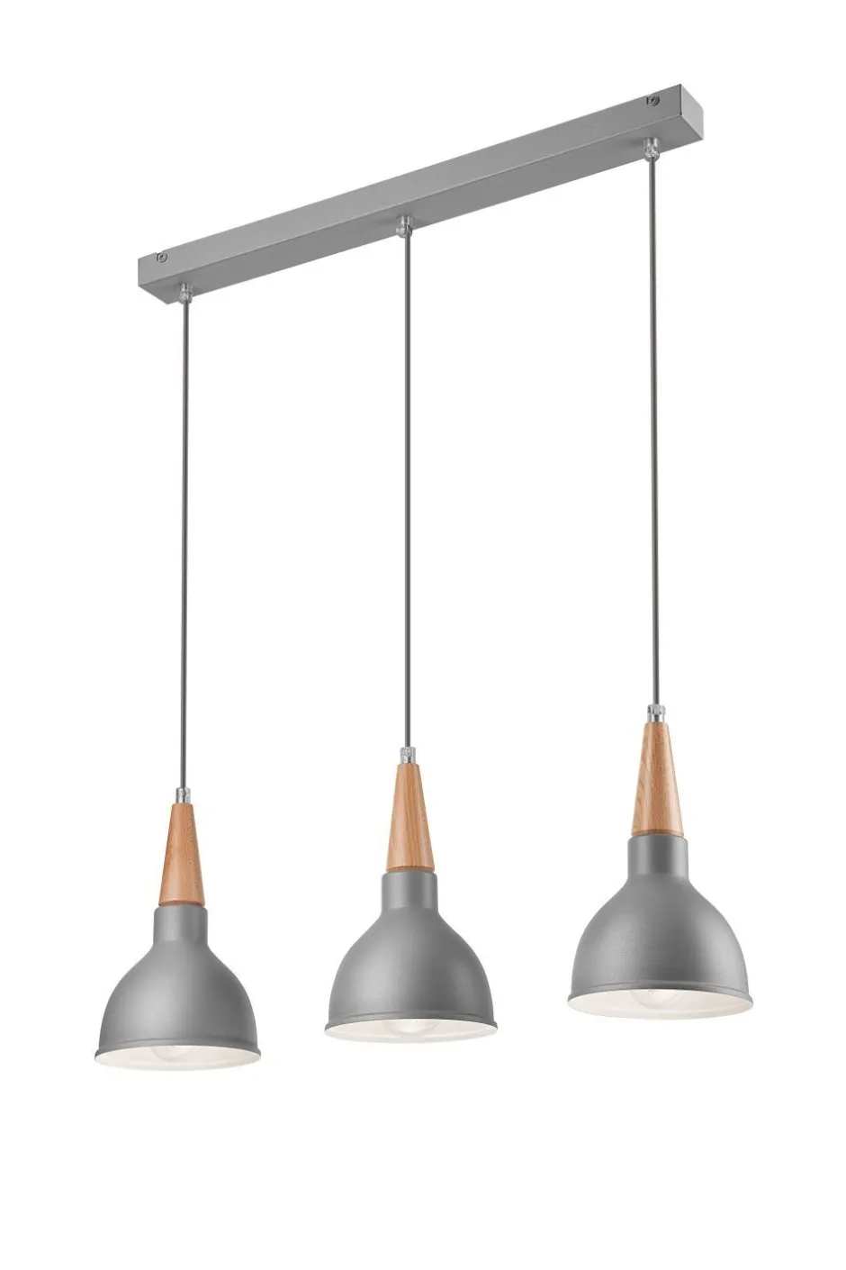Lampen Aus Aller Welt|Skandinavische Lampen*Lamkur Pendelleuchte Wohnzimmertisch Grau Holz 3-flammig
