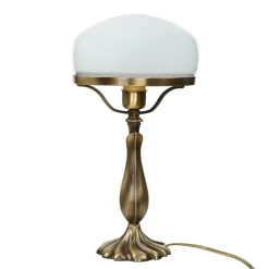 Giovanni Battista Pilzleuchte Messing massiv Jugendstil< Wohnzimmerlampen|Glaslampen