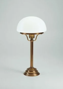 Wohnzimmerlampen|Metall Lampen*Berliner Messingleuchten Pilzleuchte Premium Glas Messing E27 38 cm blendarm