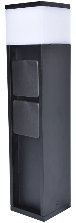 Eco-Light Pollerleuchte Aluminium Schwarz 36,7 cm IP44 Steckdose< Metall Lampen|Wegeleuchten