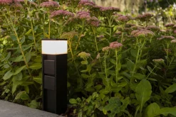 Eco-Light Pollerleuchte Aluminium Schwarz 36,7 cm IP44 Steckdose< Metall Lampen|Wegeleuchten