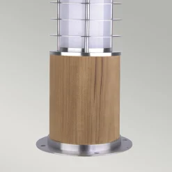 Außenleuchten Antik|Wegeleuchten*Elstead Pollerleuchte Edelstahl Holz 24cm Skandinavisch IP55 E27