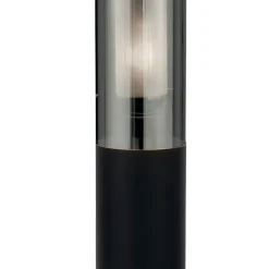 Metall Lampen|Wegeleuchten*Searchlight Pollerleuchte Edelstahl IP44 E27 45 cm Schwarz Rauchgrau