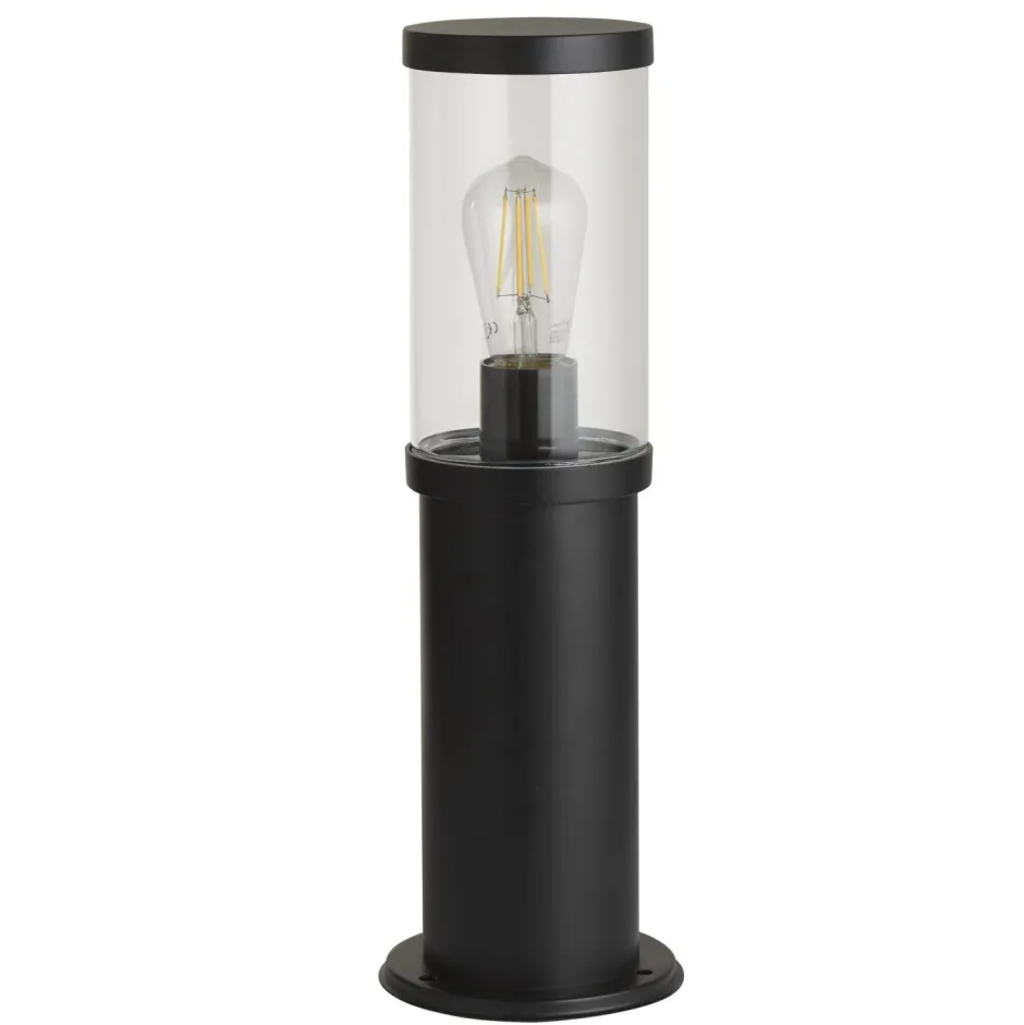 Searchlight Pollerleuchte IP44 E27 45 cm Schwarz Klar Garten Weg< Metall Lampen|Wegeleuchten