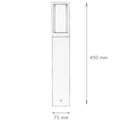 Metall Lampen|Wegeleuchten*Searchlight Pollerleuchte IP44 GU10 45 cm Schwarz Weiß Aluminium