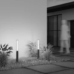 Moderne Außenleuchten|Wegeleuchten*Maytoni Pollerleuchte LED Aluminium Glas 78,5 cm IP65 rund