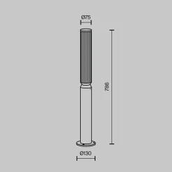 Moderne Außenleuchten|Wegeleuchten*Maytoni Pollerleuchte LED Aluminium Glas 78,5 cm IP65 rund