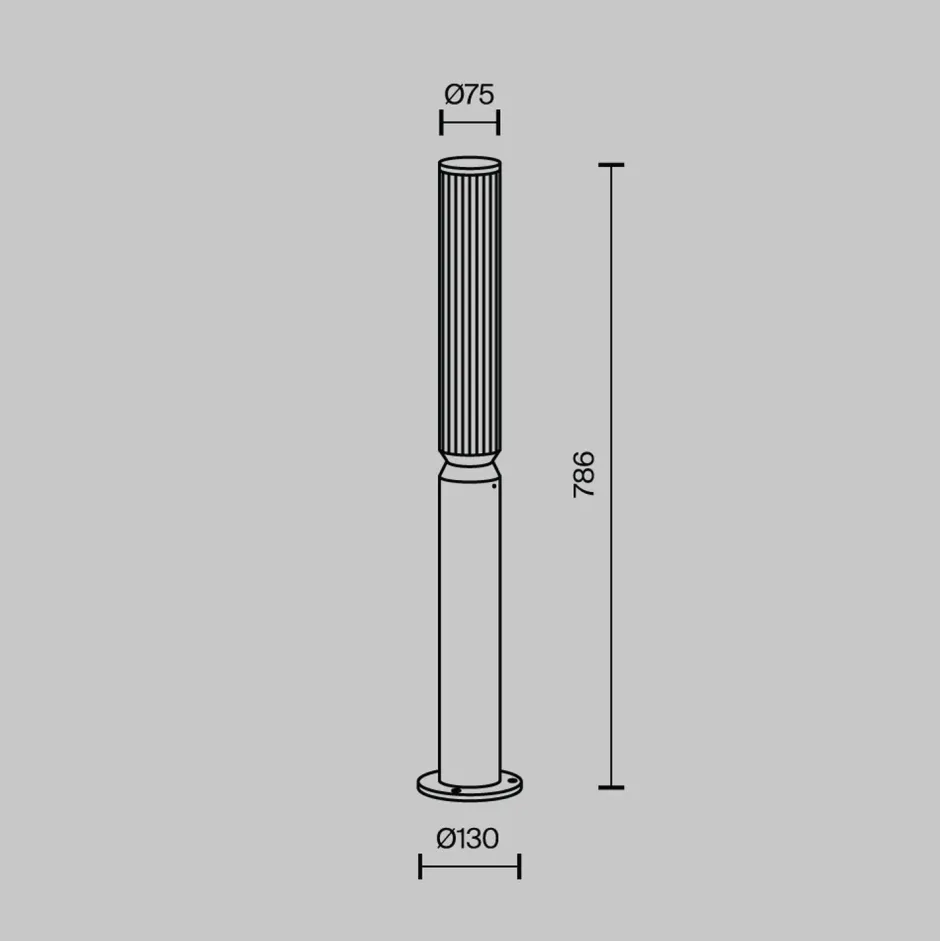 Moderne Außenleuchten|Wegeleuchten*Maytoni Pollerleuchte LED Aluminium Glas 78,5 cm IP65 rund