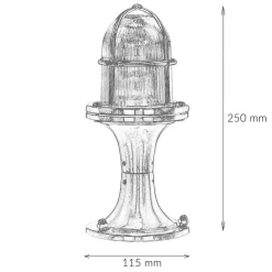 Lido Premium Außenlampe Messing Glas IP54 Garten Weg< Metall Lampen|Messinglampen