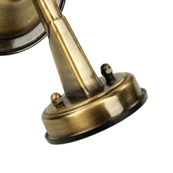 Rustikale Lampen|Metall Lampen*Lido Premium Außenwandleuchte Antik Messing Riffelglas