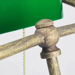 Glaslampen|Metall Lampen*Giovanni Battista Premium Bankerlampe aus Messing in Antik Bronze Tischleuchte