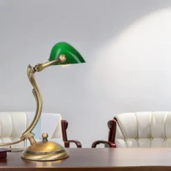 Giovanni Battista Premium Bankerleuchte aus Messing< Tischlampen|Bürolampen