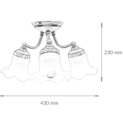 Giovanni Battista Premium Deckenleuchte Ø36cm 3-Flmg< Glaslampen|Metall Lampen