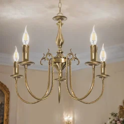 Giovanni Battista Premium Hängeleuchte Ø60cm 5-Flmg< Metall Lampen|Messinglampen