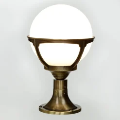 Rustikale Lampen|Messinglampen*Lido Premium Sockellampe Außen aus echtem Messing Antik