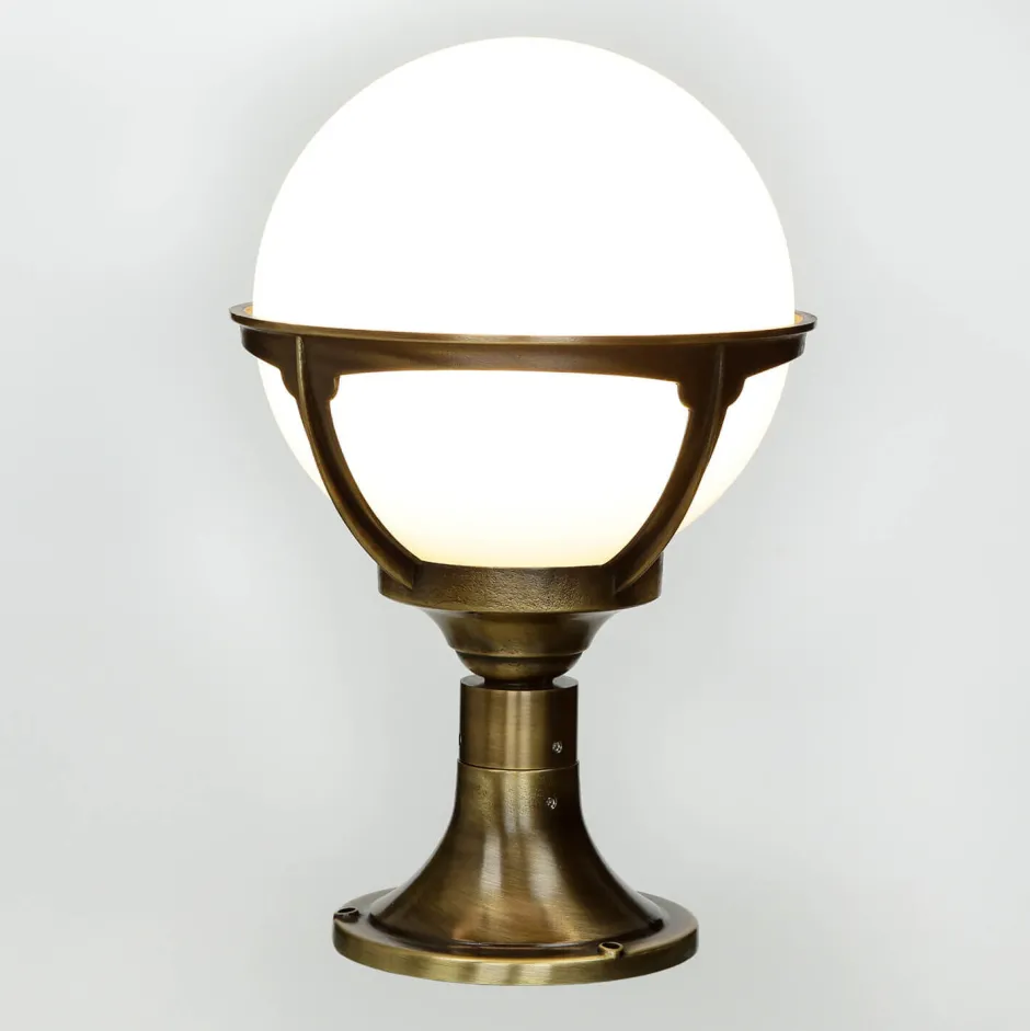 Rustikale Lampen|Messinglampen*Lido Premium Sockellampe Außen aus echtem Messing Antik