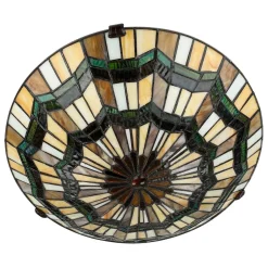 Wohnzimmerlampen|Glaslampen*Elstead Premium Tiffany Lampe FARFALLA Buntglas rund Ø42cm