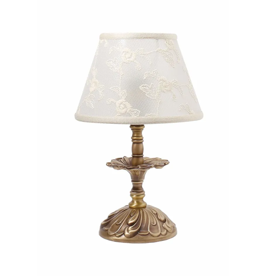 Messinglampen|Stofflampen*Giovanni Battista Premium Tischleuchte Messing Antik