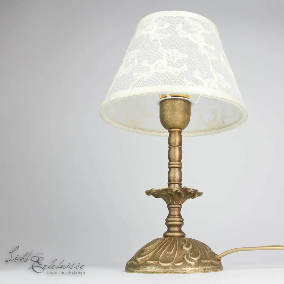 Messinglampen|Stofflampen*Giovanni Battista Premium Tischleuchte Messing Antik