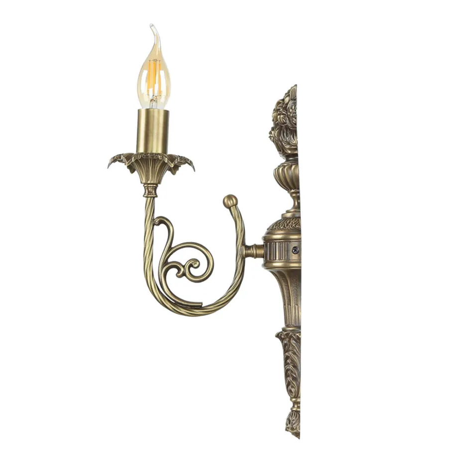 Giovanni Battista Premium Wandlampe Echt-Messing in Bronze Klassisch< Metall Lampen|Messinglampen