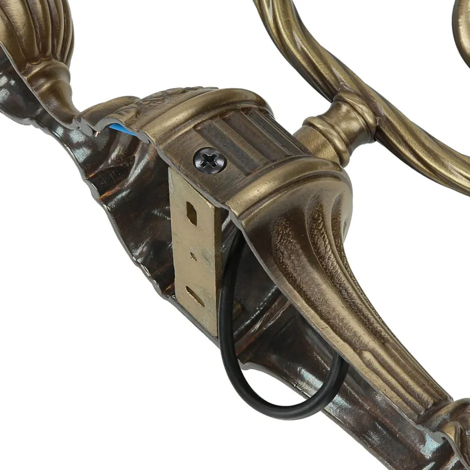 Giovanni Battista Premium Wandlampe Echt-Messing in Bronze Klassisch< Metall Lampen|Messinglampen