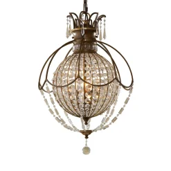 Elstead Prunkvolle Pendelleuchte NOBLES Kristall Schirm Ø46cm< Kugellampen|Designerlampen