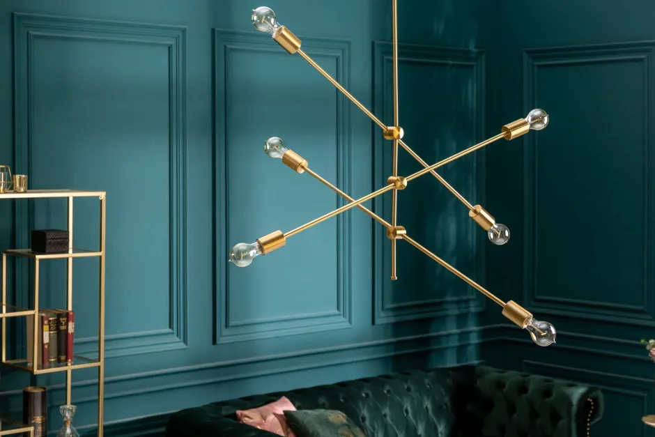 Deckenleuchten|Bürolampen*Invicta Interior Retro Deckenleuchte verstellbar Metall E27 in Gold